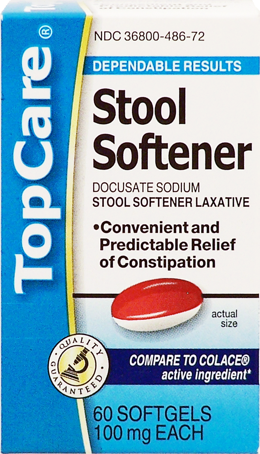 Top Care  stool softener laxative, softgels, 100 mg each Full-Size Picture